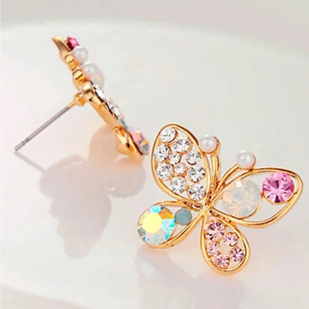 Rhinestone Butterfly Earrings